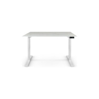 Письменный, компьютерный стол для работы сидя и стоя StolStoya BAZALT, белый, с электроприводом, столешница лдсп пальмира 125x75 SE222WDb12575
