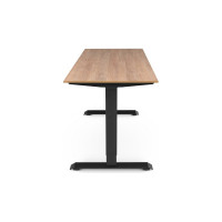 Письменный, компьютерный стол для работы сидя и стоя StolStoya BAZALT черный, регулируемый, с электроприводом, столешница лдсп дуб светлый 145x80 SE222BDs14580