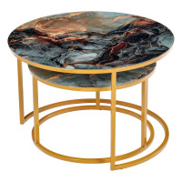 Набор кофейных столиков BRADEX tango космический с ножками, матовое золото, 2 шт. RF 0350