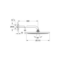 Верхний душ с кронштейном Grohe 26066gl0 rainshower 00000078308