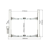 Подъемник KraftWell г/п 4.0т, 220В, упр. стопорами на 1-ой колонне KRW4ELM/220
