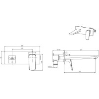 Настенный смеситель для раковины Aquatek Вега aq1013cr 00000129543