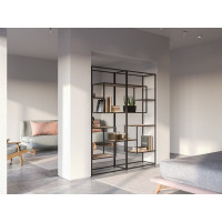 Книжный стеллаж НАЙДИ черный муар, лдсп дуб крафт табачный LSK-55004