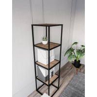 Стеллаж НАЙДИ 4, 400x400x1546 мм, черный муар, лдсп дуб крафт табачный LS4-55004