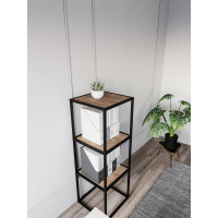 Стеллаж НАЙДИ 3, 400x400x1164 мм, черный муар, лдсп дуб крафт табачный LS3-55004