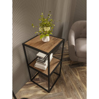 Стеллаж НАЙДИ 2, 400x400x782 мм, черный муар, лдсп дуб крафт табачный LS2-55004