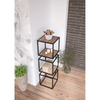 Стеллаж НАЙДИ флай, черный муар, лдсп дуб крафт табачный LFLY-55004