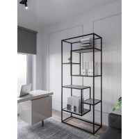 Книжный стеллаж НАЙДИ графит, лдсп бетонный камень LSK-77349