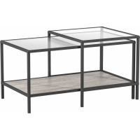 Стол НАЙДИ дуэт, графит, лдсп, бетонный камень, стекло LKS-77349