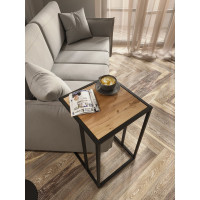 Журнальный стол НАЙДИ мини, черный муар, лдсп, дуб крафт табачный LTBED-55004