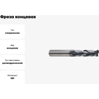 Фреза концевая 2x4x10x50 мм, Z2, твердосплавная, удлиненная, Alpha-Gx New Century G9I65020N