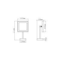 Косметическое зеркало Aquanet 2205D настольное, с LED подсветкой, квадратное, 21.5 см 00204515
