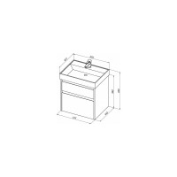 Тумба Aquanet Nova Lite 60 2 ящика, цвет дуб рошелье 00242577