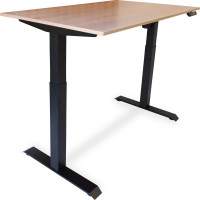 Стол с регулируемой высотой StolStoya МОТОР UP рама черная, столешница ЛДСП, Дуб светлый, 125x75 PE211IBSLDS125