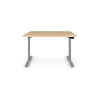 Стол с электрической регулировкой высоты StolStoya BAZALT рама серая, столешница мдф беленый дуб (шпон), 140x70 SE222S140BD