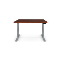 Стол с электрической регулировкой высоты StolStoya BAZALT рама серая, столешница мдф красное дерево (шпон), 140x70 SE222S140KD