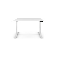 Письменный, компьютерный стол для работы сидя и стоя StolStoya BAZALT белый, регулируемый, с электроприводом, столешница лдсп белая, 160x80 SE222WW16080