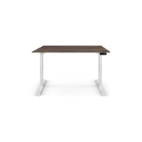 Письменный, компьютерный стол для работы сидя и стоя StolStoya BAZALT белый, регулируемый, с электроприводом, столешница лдсп дуб милано, 125x75 SE222WM12575