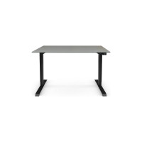 Письменный, компьютерный стол для работы сидя и стоя StolStoya BAZALT черный, регулируемый, с электроприводом, столешница лдсп вулкан 130x60 SE222Bt13060