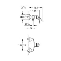 Душевая система со смесителем GROHE New Tempesta 200 хром 124410