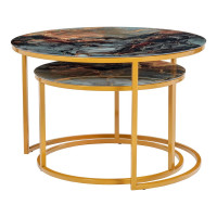 Набор кофейных столиков BRADEX tango космический с ножками, матовое золото, 2 шт. RF 0350