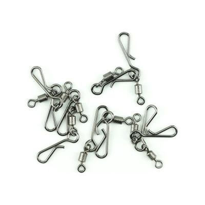 Namazu Вертлюг с форелевой заст. rolling ribbed swivel with hanging snap-a, цв. bn, р. 8, test-12 кг N-FT-RSHSA8