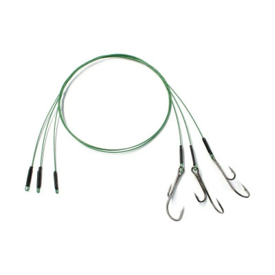 Поводок стальной Namazu leader 1x7 nylon coated green N-LS42-40BH1/0L