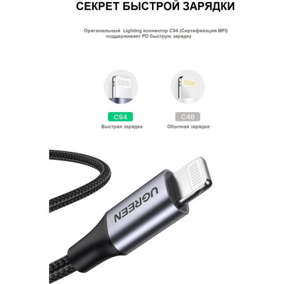 Кабель для зарядки и передачи данных Ugreen 60760