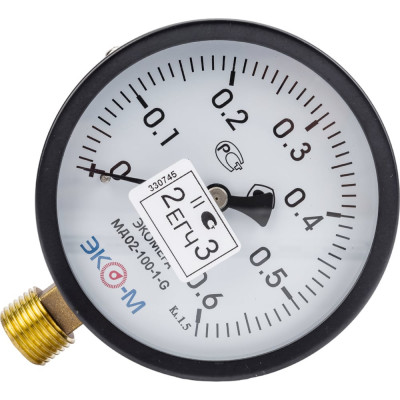 ЭКО-М Манометр Экомера МД02-100мм 0..0,6МПа G1/2 (Эконом) МД02-100-G-0,6МПа-ЭИ