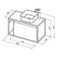 Тумба Aquanet Nova Lite LOFT 90 R, дуб рошелье 00261655