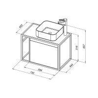 Тумба Aquanet Nova Lite LOFT 75 R, дуб рошелье 00261653