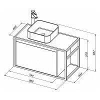Тумба Aquanet Nova Lite LOFT 90 L, дуб рошелье 00261656