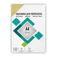 Обложки для переплёта ГЕЛЕОС картон А4 кожа слоновая кость 100 шт CCA4I