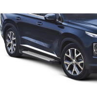 Пороги на автомобиль Rival Bmw-Style круг для Hyundai Palisade 2020-н.в., 193 см, 2 шт., алюминий D193AL.2311.1