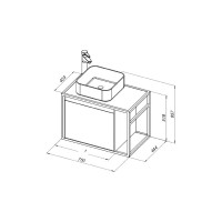 Тумба Aquanet Nova Lite LOFT 75 L цвет дуб рошелье 00261654