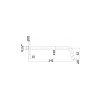 Излив из стены Paffoni Light 245 мм, золото ZBOC046HG 00244078