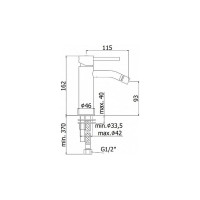 Смеситель для биде Paffoni LIGHT с донным клапаном LIG135NO 00243945