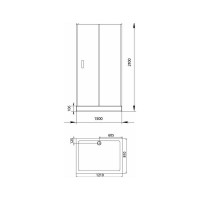 Душевой уголок Aquanet Alfa 800х1500х2000 мм, прозрачное, хром 00168419