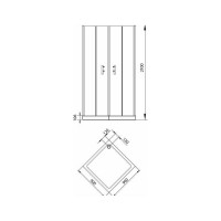 Душевая шторка Aquanet Alfa Cube 900х900х2000 мм, стекло прозрачное, хром 00168416