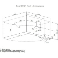 Акриловая ванна Aquanet Fregate 120х120 00203935