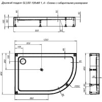 Душевой поддон Aquanet GL180 120x80 L левый 00265566