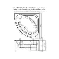Акриловая ванна на каркасе Aquanet Vista 150х150 00254389