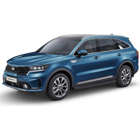 Пороги на автомобиль Rival Black для Kia Sorento IV 2020-н.в., 180 см, 2 шт., алюминий F180ALB.2806.1