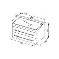 Раковина-столешница Aquanet Нота-75 00281221