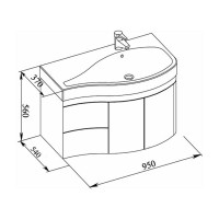 Раковина-столешница Aquanet Сопрано 95 правая 00169396