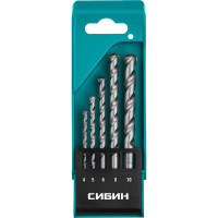 Набор сверл по бетону СИБИН 5 шт, 4-5-6-8-10 мм 29112-H5