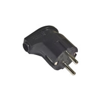 Угловая вилка Smartbuy с заземлением, черная, 16А, 250В SBE-16-P02-b