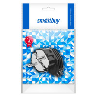Угловая вилка Smartbuy с заземлением, черная, 16А, 250В SBE-16-P02-b