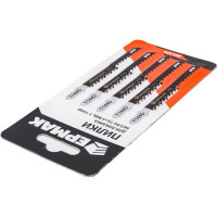 Пилки для электролобзика (5 шт; HCS EU 75x4 мм; T-144D; по дереву; быстрый рез) ЕРМАК 664-334