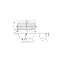 Ванна Villeroy & Boch Oberon 2.0 шгв 1700x750x470 цвет-белый UBQ170OBR2DV-01